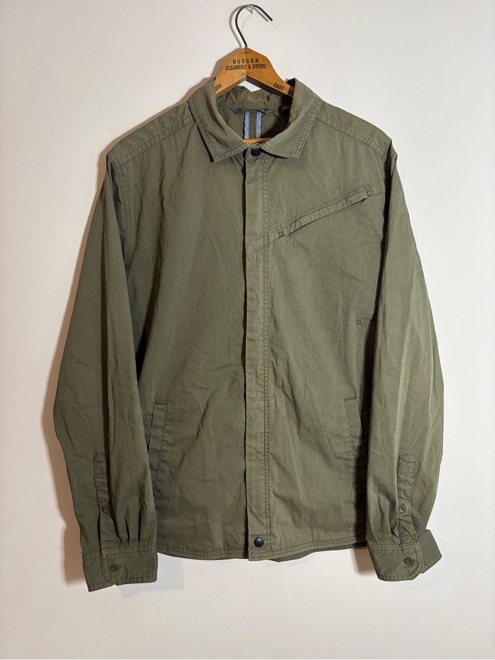 Toad & Co Green Transverse Shirt Jacket Zip Front UPF Zip